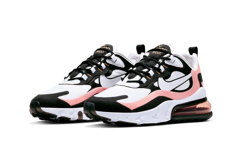 Nike Air Max 270 React Black Bleached Coral Metallic Gold White