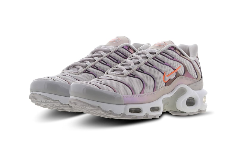 nike tn air max plus purple white orange holographic metallic sneaker price release