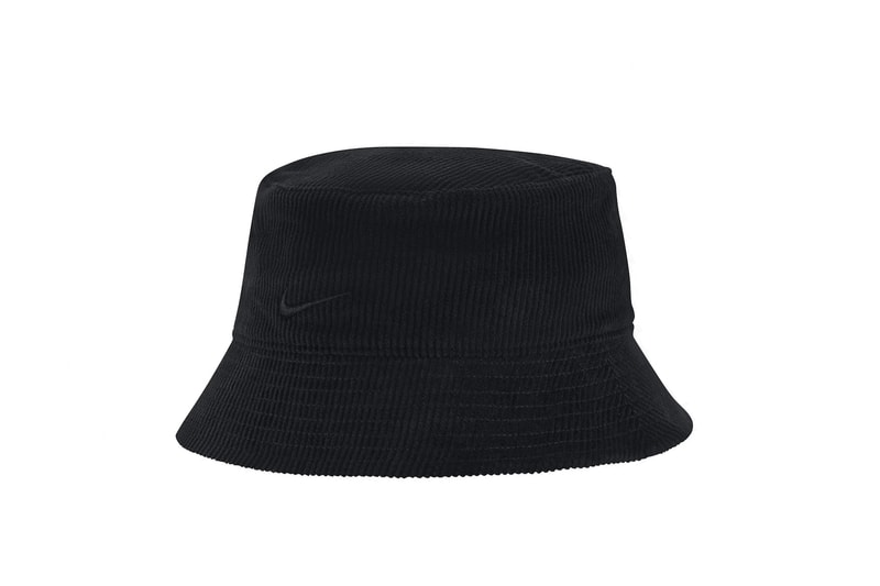 Nike Logo Bucket Hat Corduroy Black Blue Swoosh Fashion Trend Accessory Fall Cozy Girl Style 