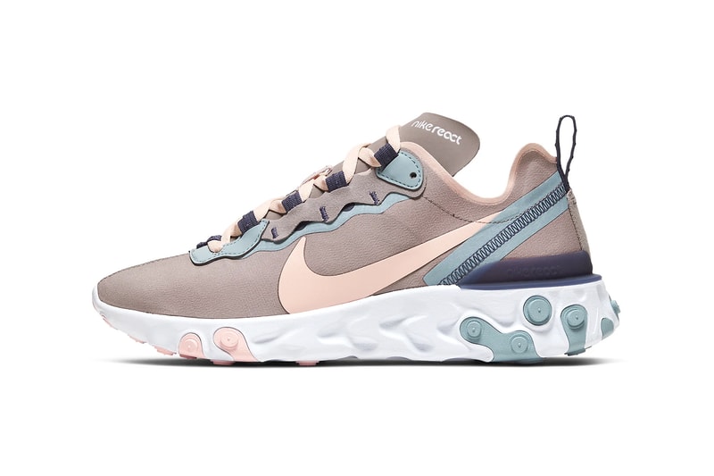 nike react element 55 womens sneakers sanded purple blue pink peach white pumice ocean cube echo pink