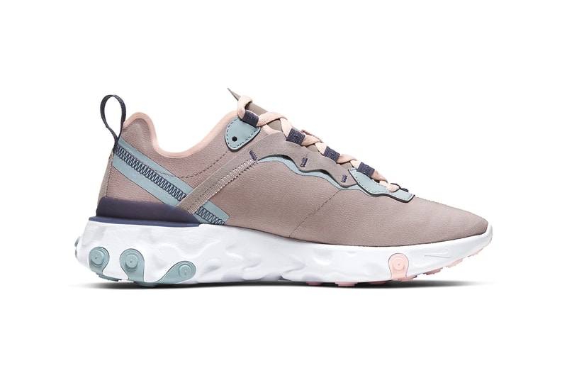 nike react element 55 womens sneakers sanded purple blue pink peach white pumice ocean cube echo pink
