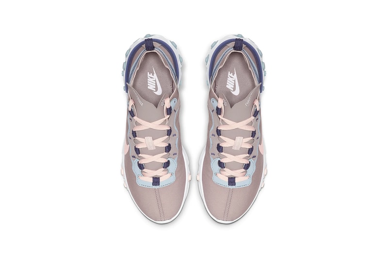nike react element 55 womens sneakers sanded purple blue pink peach white pumice ocean cube echo pink