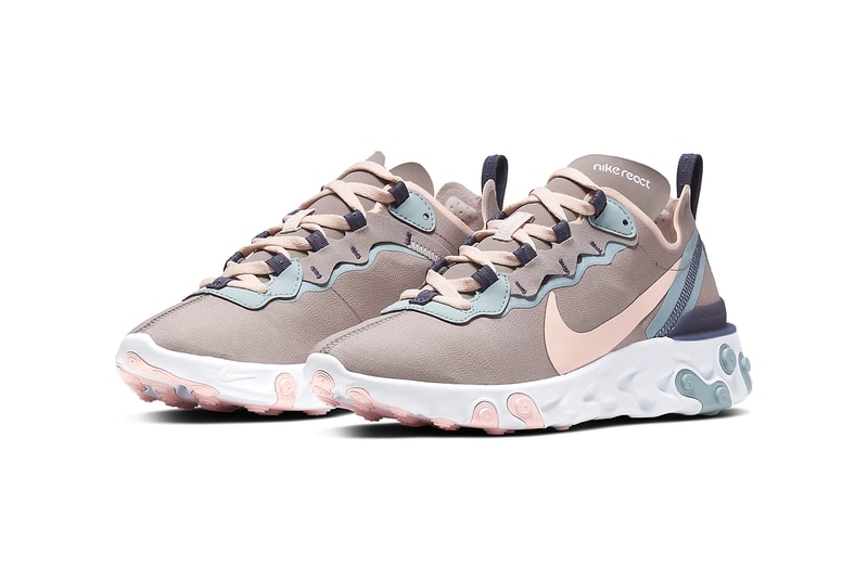nike react element 55 womens sneakers sanded purple blue pink peach white pumice ocean cube echo pink