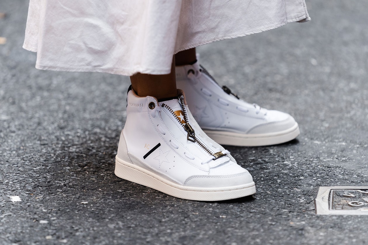 best street style sneakers new york fashion week nyfw nike adidas comme des garcons sacai shox yeezy boost 700 balenciaga track converse pro leather ss20 spring summer 2020 