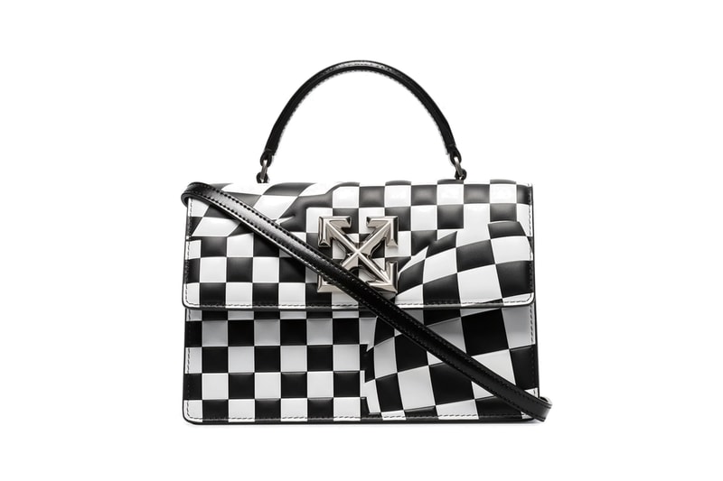 Off-White Logo Checkered Bag Black/White Purse Square Statement Luxury Virgil Abloh Design 