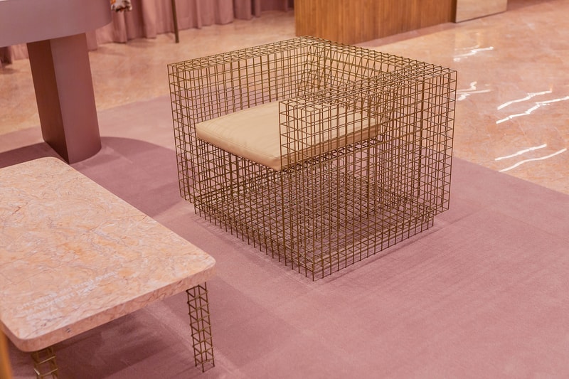 off white paragon concept store womens singapore shop opening pink marble clothes interior decor