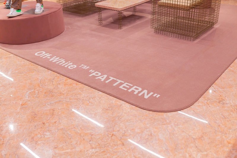 off white paragon concept store womens singapore shop opening pink marble clothes interior decor