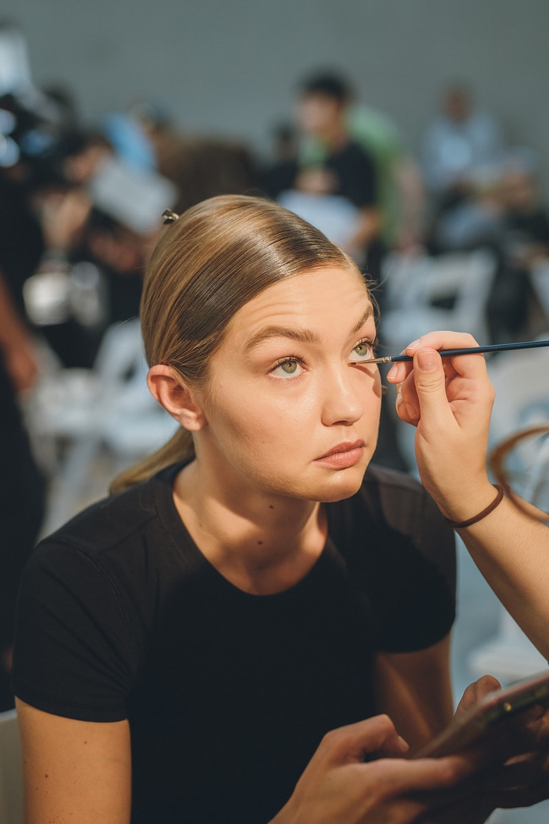 Prada Spring Summer 2020 Runway Show Milan Fashion Week Backstage Beauty Prep Hair Makeup Model Gigi Hadid