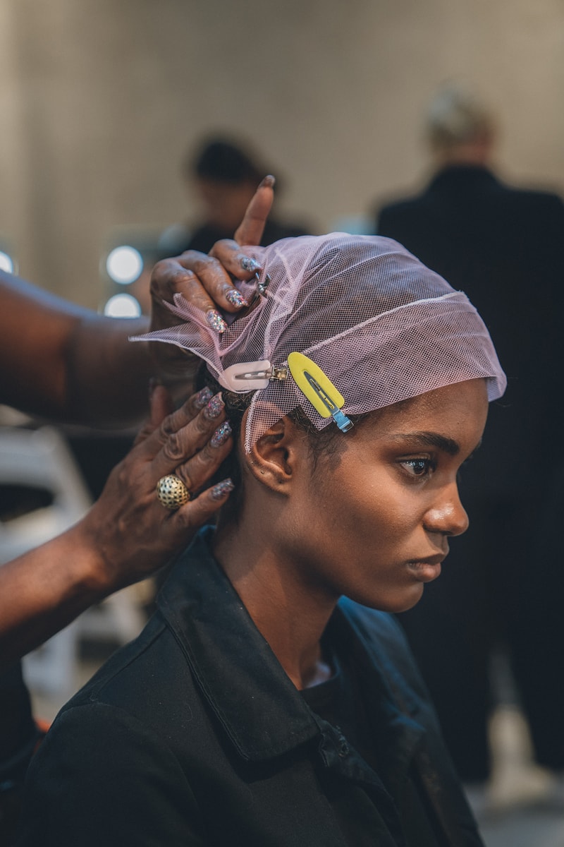 Prada Spring Summer 2020 Runway Show Milan Fashion Week Backstage Beauty Prep Hair Makeup Model