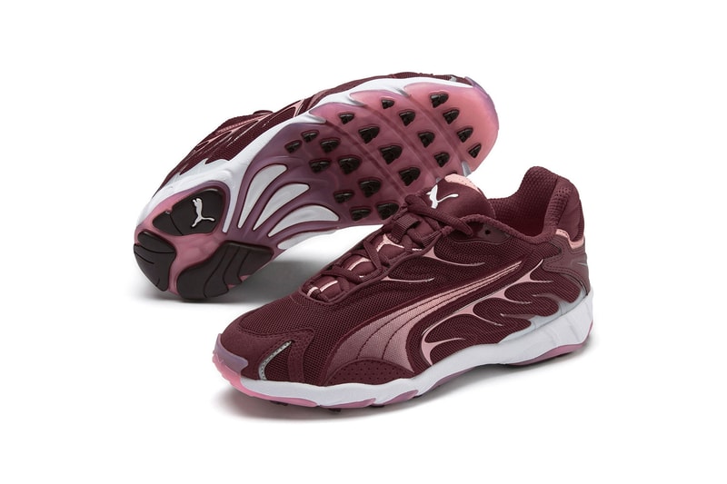 puma inhale flares womens sneakers vineyard wine burgundy black white