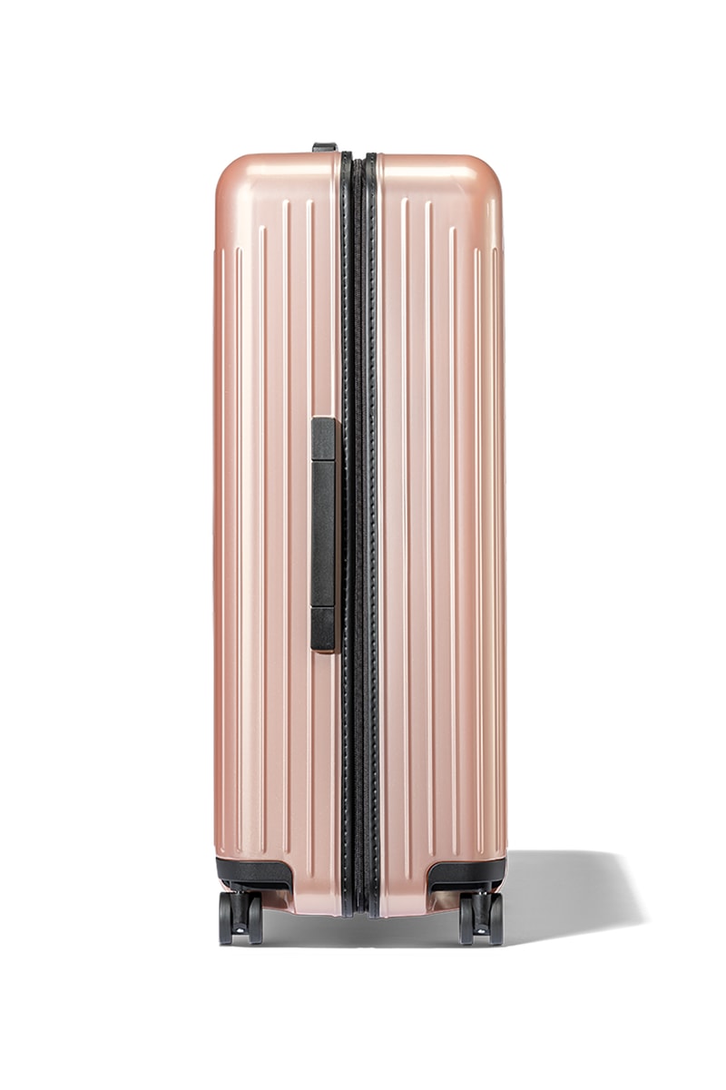 rimowa essential lite suitcase luggage bags rose gold pink black travel cabin check in