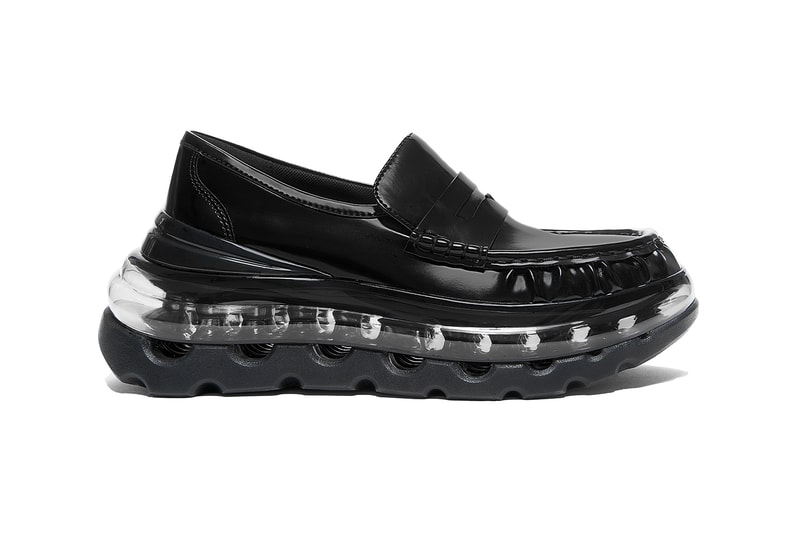 shoes 53045 loaf air loafer sneaker chunky bubble sole black footwear