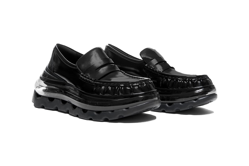 shoes 53045 loaf air loafer sneaker chunky bubble sole black footwear