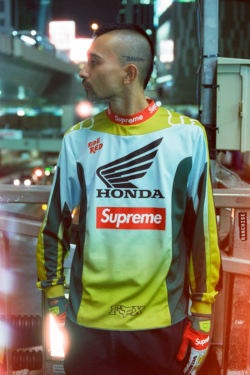 supreme honda fox racing fall winter collection jackets sweatshirts pants goggles gloves helmets