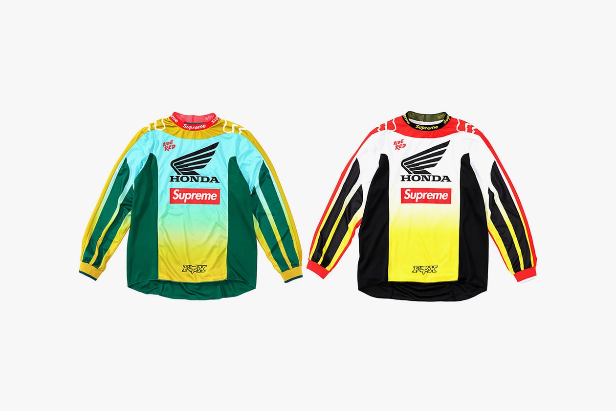 supreme honda fox racing fall winter collection jackets sweatshirts pants goggles gloves helmets