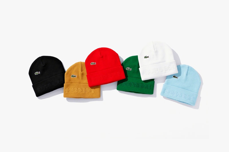 supreme lacoste fall winter collection jackets hoodies pants hats beanies release date clothes fashion