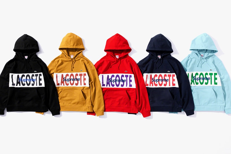 supreme lacoste fall winter collection jackets hoodies pants hats beanies release date clothes fashion