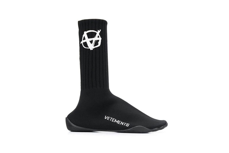 vetements karate anarchy sock sneakers shoes black release 