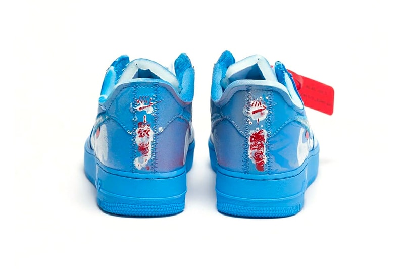virgil abloh mca chicago cassius hirst nike air force 1 07 sneakers collaboration blue release footwear shoes sneakerhead