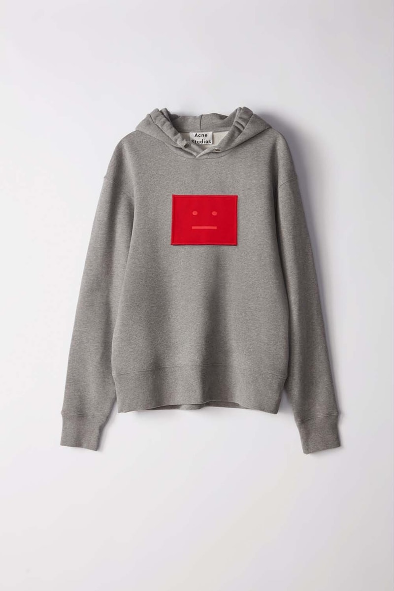 acne studios 48 hour archive online pop up sale acne paper tote bag smiley face red grey hoodie
