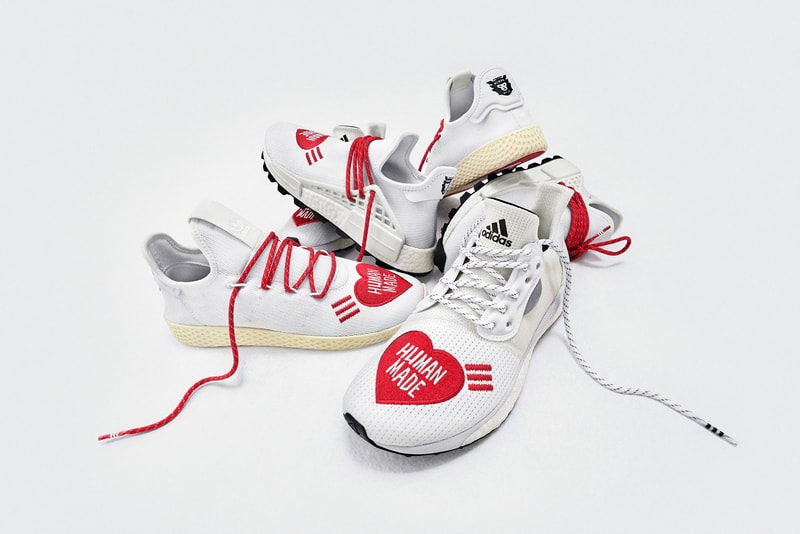 adidas originals pharrell human made nigo collaboration hu nmd tennis solar sneakers trainers 