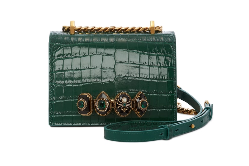 alexander mcqueen small jewelled satchels designer bags black white accessories
