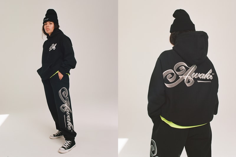 awake ny fall winter collection silk long sleeve shirt green white black egyptian print necklace accessories clothes fashion lookbook