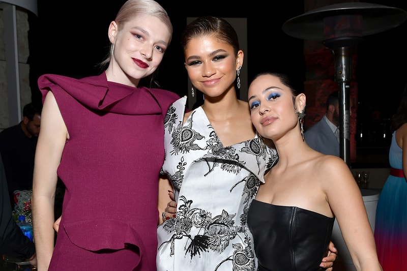 Hunter Schafer Zendaya Alexa Demie Jules Rue Maddy Euphoria HBO TV Show InStyle Awards Red Carpet Looks Rick Owens Red Gown Givenchy Haute Couture Dress Black Leather