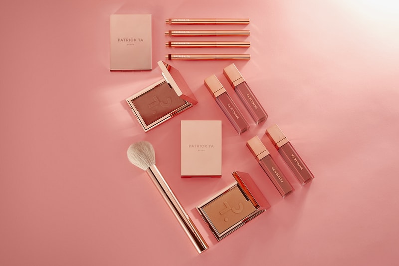 Patrick Ta Beauty Monochrome Moment Makeup collection lip creme lipstick blush crayon brush pink mauve rose gold