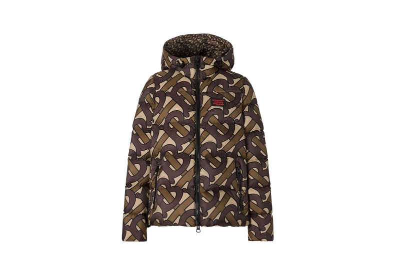 Burberry Monogram Print Puffer Jacket Bridle Brown