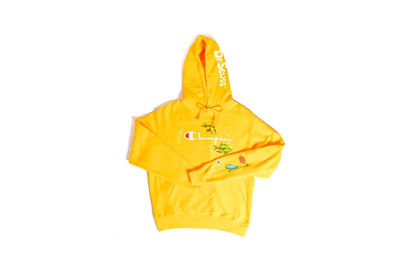 champion dr seuss collaboration collection hoodies t shirts joggers release clothes fashion