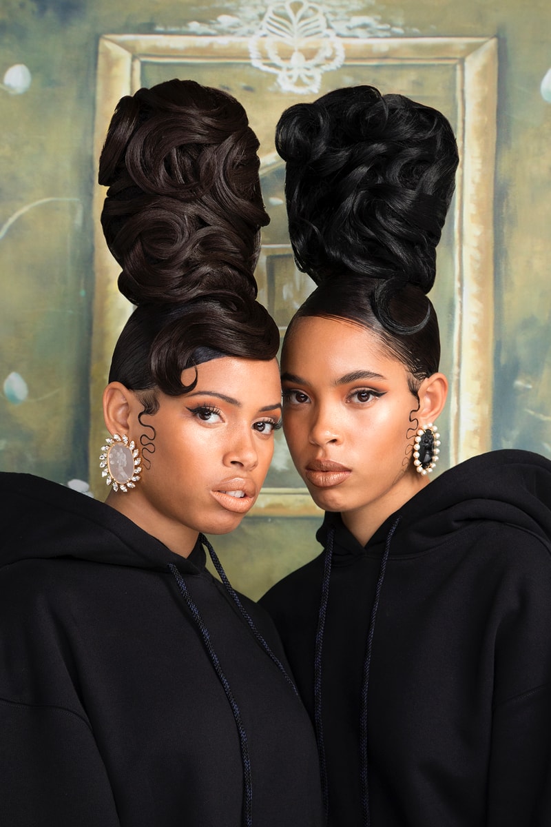 Rihanna FENTY Cameo Jewelry Collection Campaign Earrings Black White