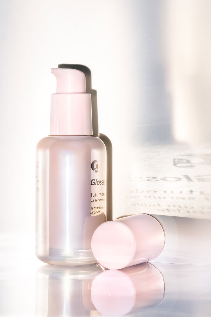 glossier futuredew oil serum hybrid skincare cruelty free plant based vegan pink bottle