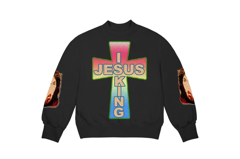 Kanye West Jesus Is King Merch AWGE Cross Crewneck II Black