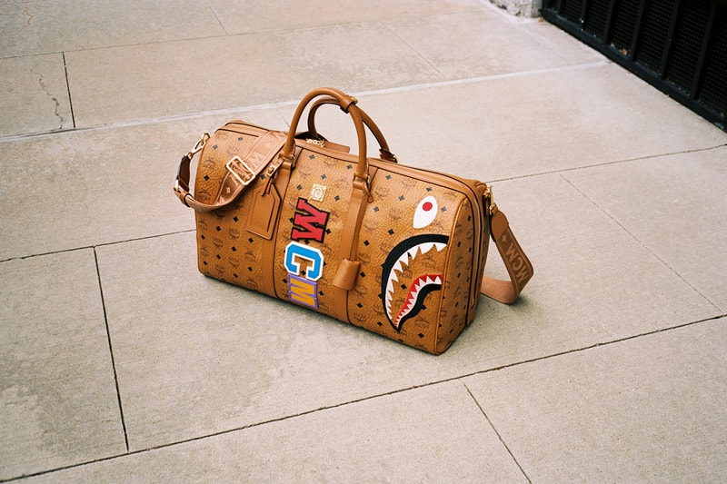 mcm bape collaboration streetwear jackets pants backpack bags fashion campaign lookbook models brooklyn new york