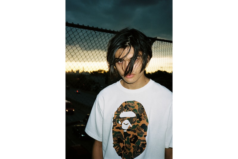mcm bape collaboration streetwear jackets pants backpack bags fashion campaign lookbook models brooklyn new york