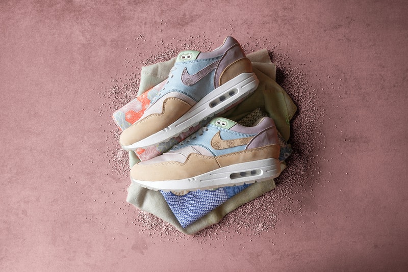 nike air max 1 wagashi traditional japanese sweets food ryustyler chase shiel collaboration custom sneakers pastel blue purple green brown shoes sneakerhead footwear