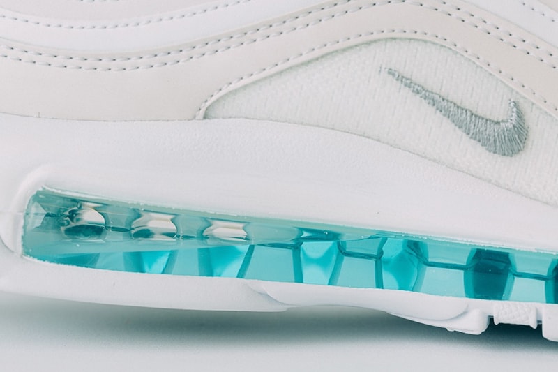 nike air max 97 mschf inri custom sneakers jesus baby blue teal white shoes footwear sneakerhead matthew 14 25
