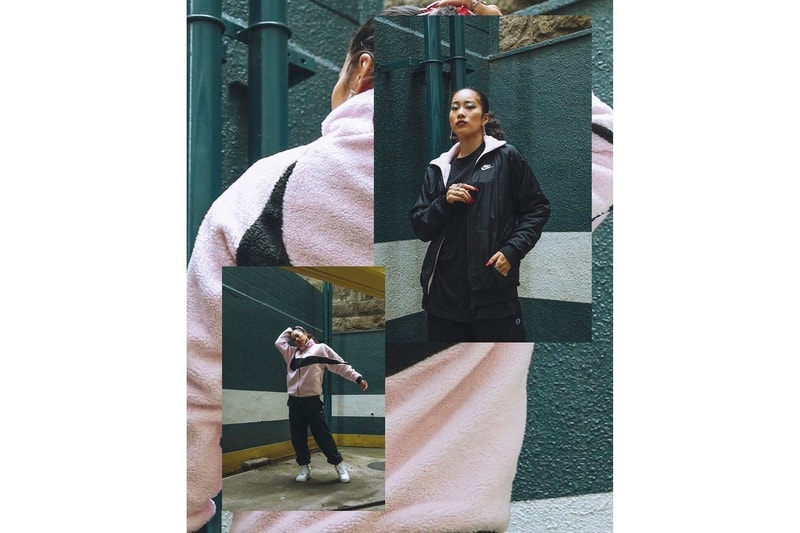 Nike Swoosh Reversible Logo Sherpa Fleece Jacket  Reversible Windbreaker Sporty Cozy Fall Winter 