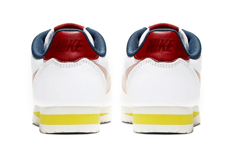nike classic cortez leather womens sneakers pink yellow red white shoes footwear sneakerhead