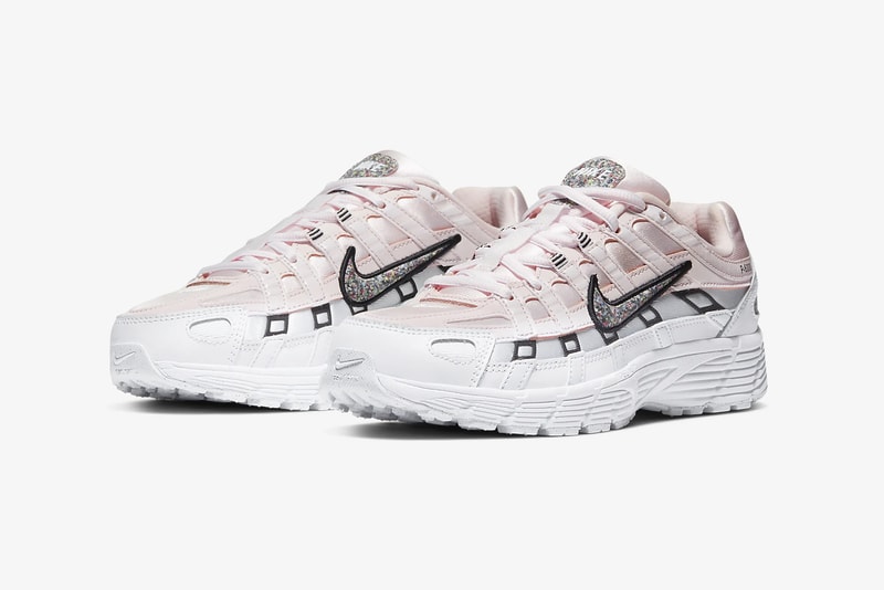 nike p 6000 womens sneakers light soft pink white glitter shoes footwear sneakerhead