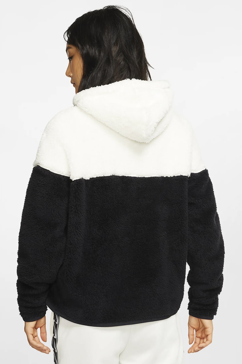 nike sportswear windrunner womens sherpa jacket fleece black white blue teal turquoise winter fashion clothes