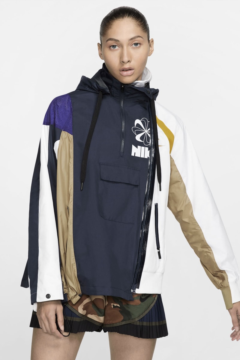 sacai x Nike Apparel Collection Collaboration Release Athleisure Sportswear Garments Jacket Sports Bra Leggings Socks Windbreaker Shorts Chitose Abe