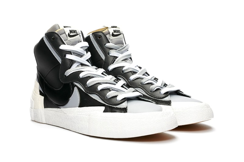 sacai x Nike Blazer Mid Black White Gray Grey Release Date Chitose Abe Collaboration Sneaker