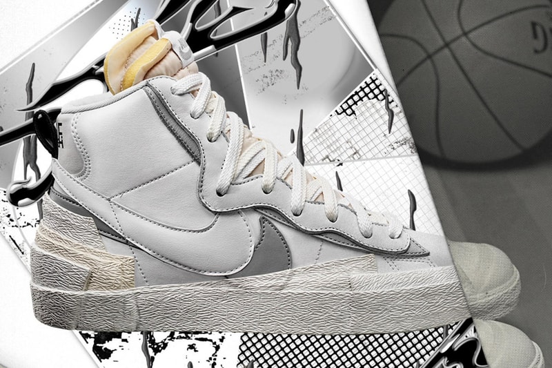 sacai nike blazer mid black grey white sneaker collaboration