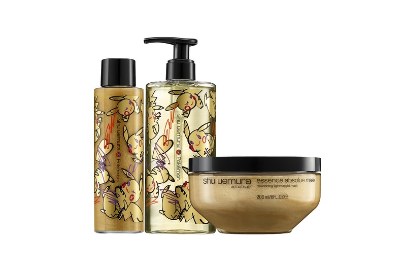 shu uemura pokemon pikachu pikashu haircare collaboration limited edition shampoo hair mask nourishing oil