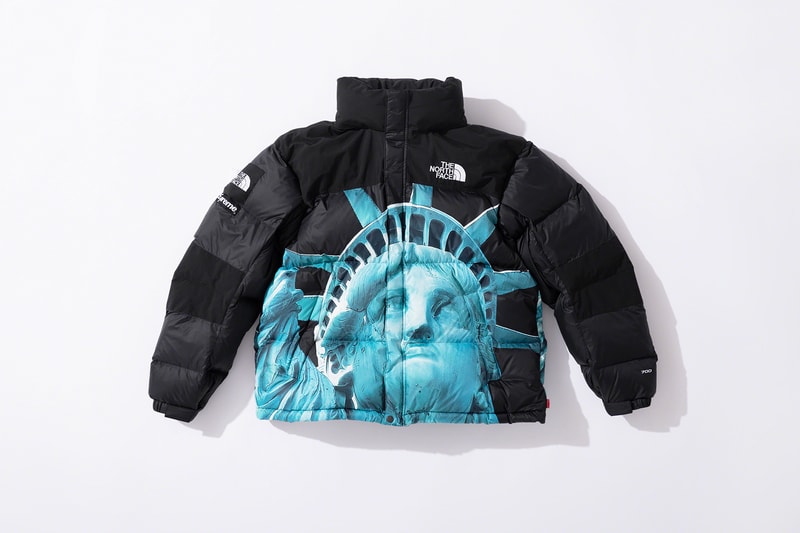supreme the north face fall winter collection jackets waterproof black yellow lady liberty