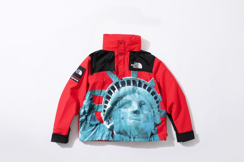 supreme the north face fall winter collection jackets waterproof black yellow lady liberty