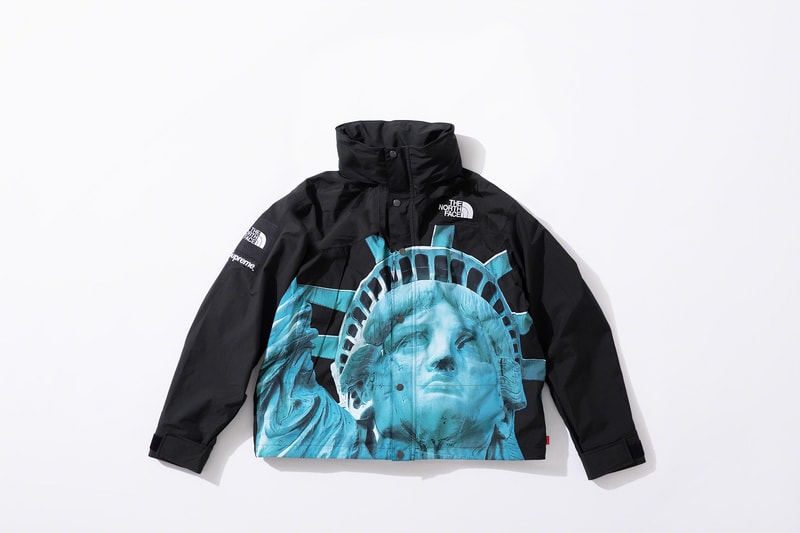 supreme the north face fall winter collection jackets waterproof black yellow lady liberty