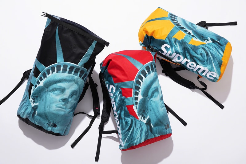 supreme the north face fall winter collection jackets waterproof black yellow lady liberty